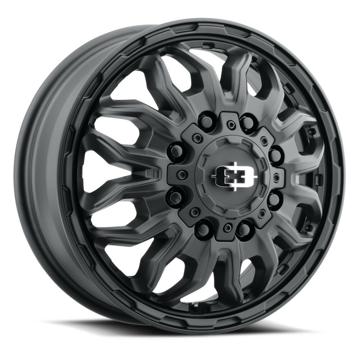 410-7681SBF 8 x 6.5 in. Front Vis Korupt Wheel - Satin Black