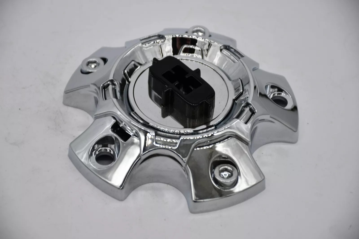 C404-65V 404 Brawl Series Bolt-On Wheel Center Cap - Chrome & Gloss Black