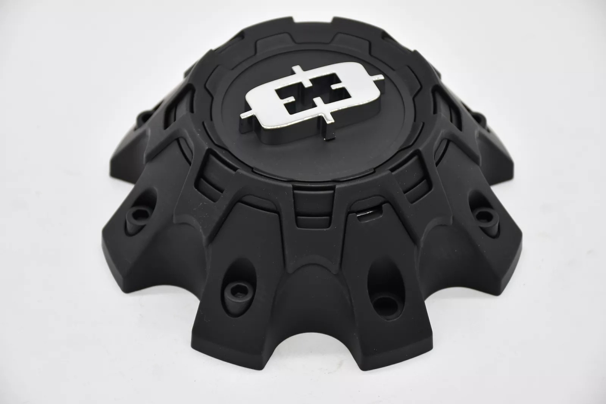 C404SB-8V 404 Brawl Series Bolt-On Wheel Center Cap - Satin Black & Chrome