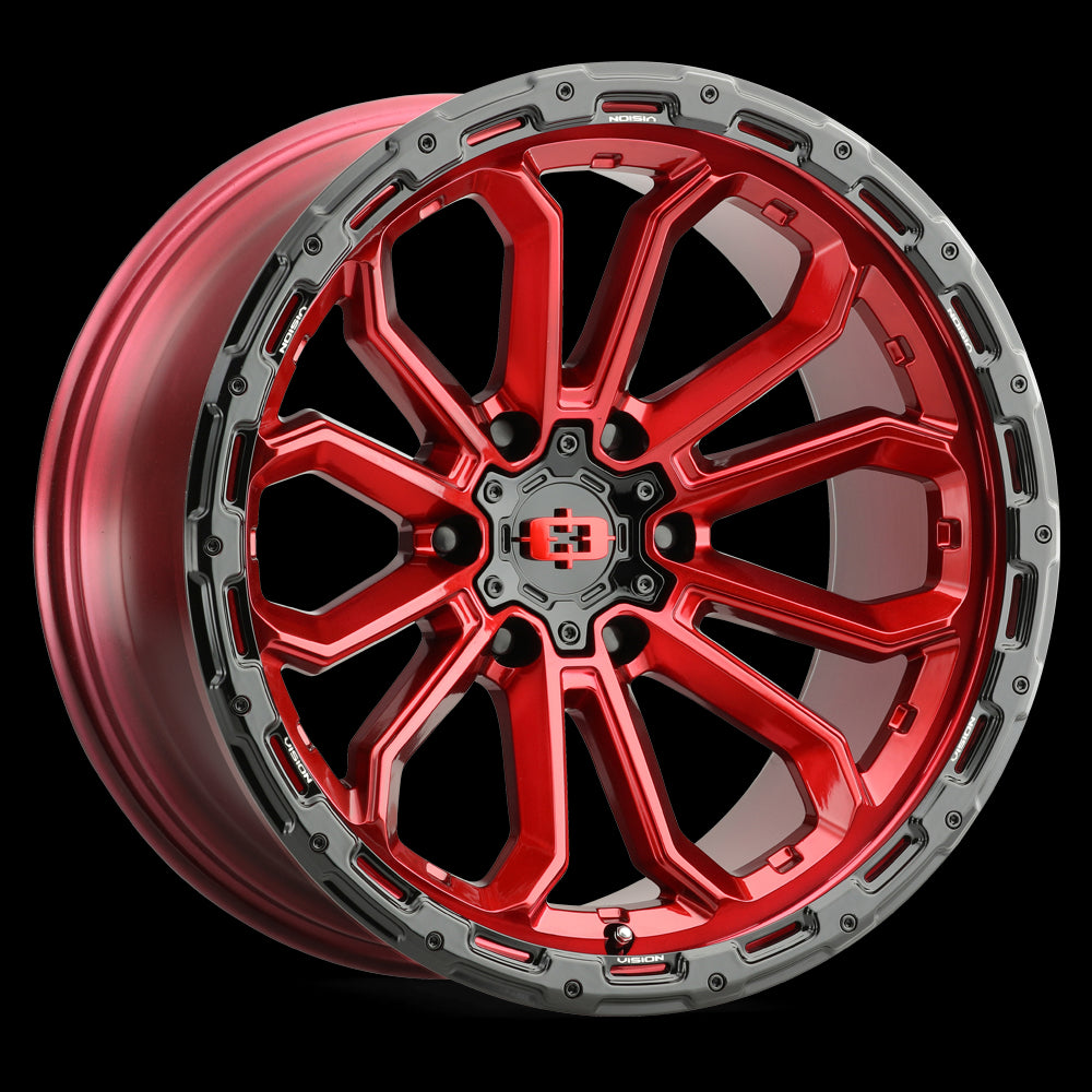 405-7983GRGBL12 6 x 5.5 mm 405 Korupt Wheel Rim - Gloss Red & Gloss Black