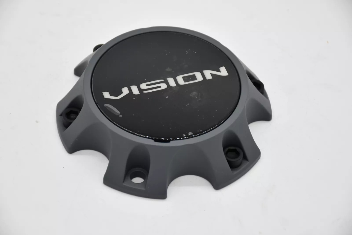 C354TG-6V Bolt On Wheel Center Cap - Gray & Black