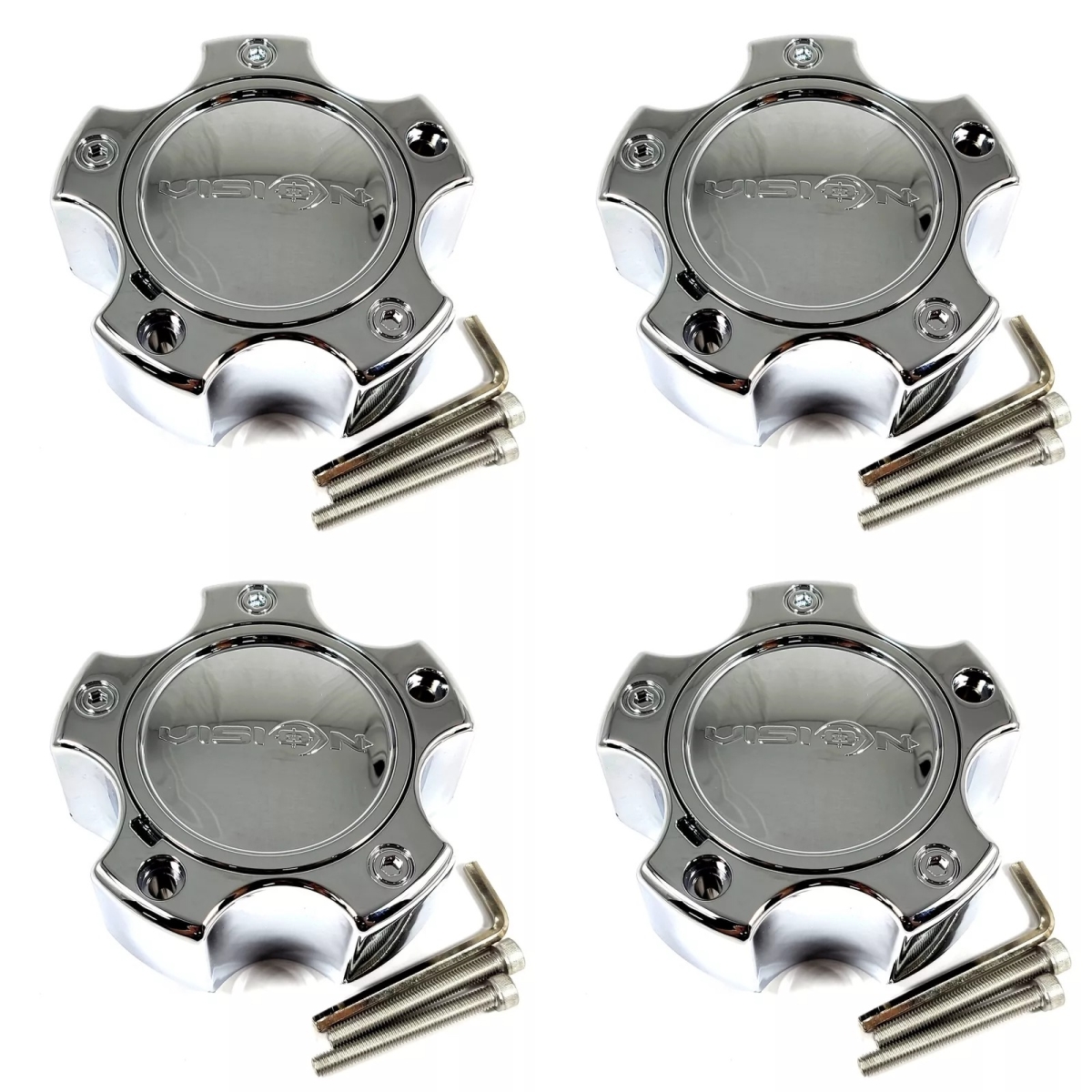 C372-5CDOCV Open & Closed End 5 Lug Deep Wheel Center Cap - Chrome