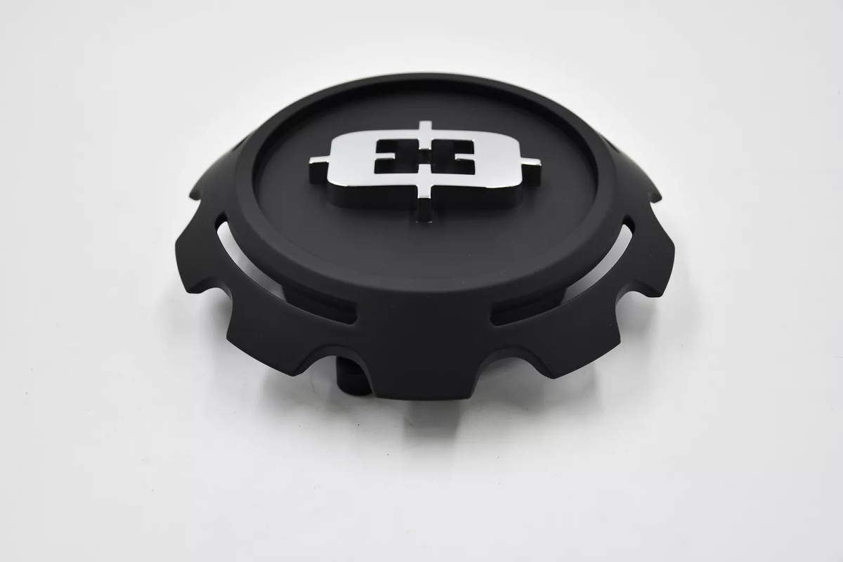 C390SB-5V Covered Bolt On Wheel Center Cap - Matte Black