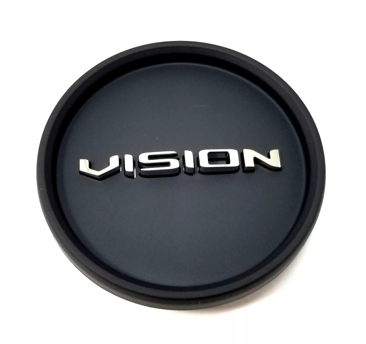 C388SB-55ECV Wheel Center Cap with Chrome Logo - Matte Black