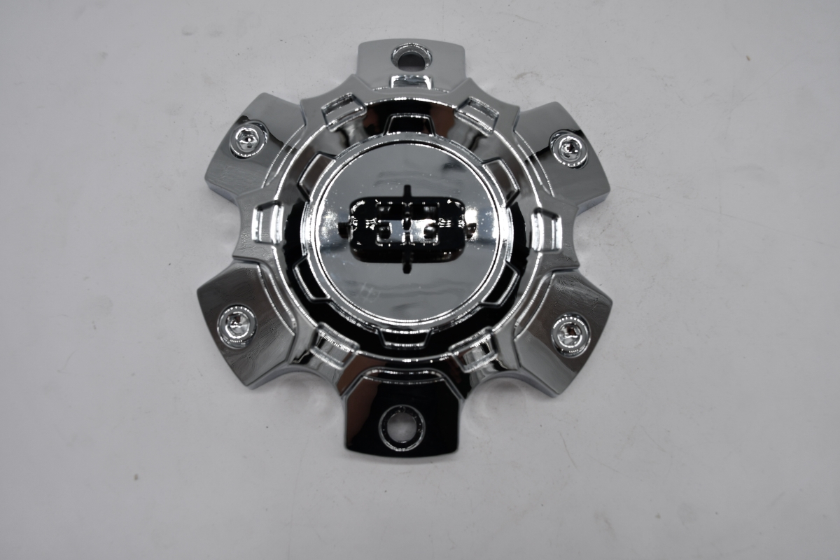 C404-6V 404 Brawl Series 6 Lug Bolt On Wheel Center Cap - Chrome & Black
