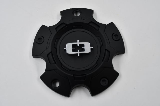 C404SB-5V Brawl Series 5 Lug Bolt On Wheel Center Cap - Satin Black & Chrome