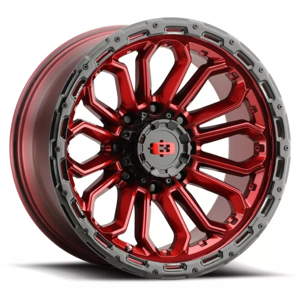 405-2970GRGBL12 8 x 170 mm Korupt Wheel - Gloss Red & Gloss Black