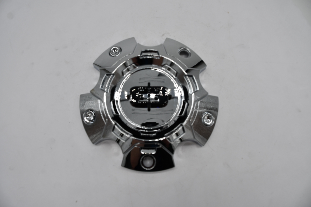 C404-5V 5 Lug Bolt On Brawl Series Wheel Center Cap - Chrome & Black