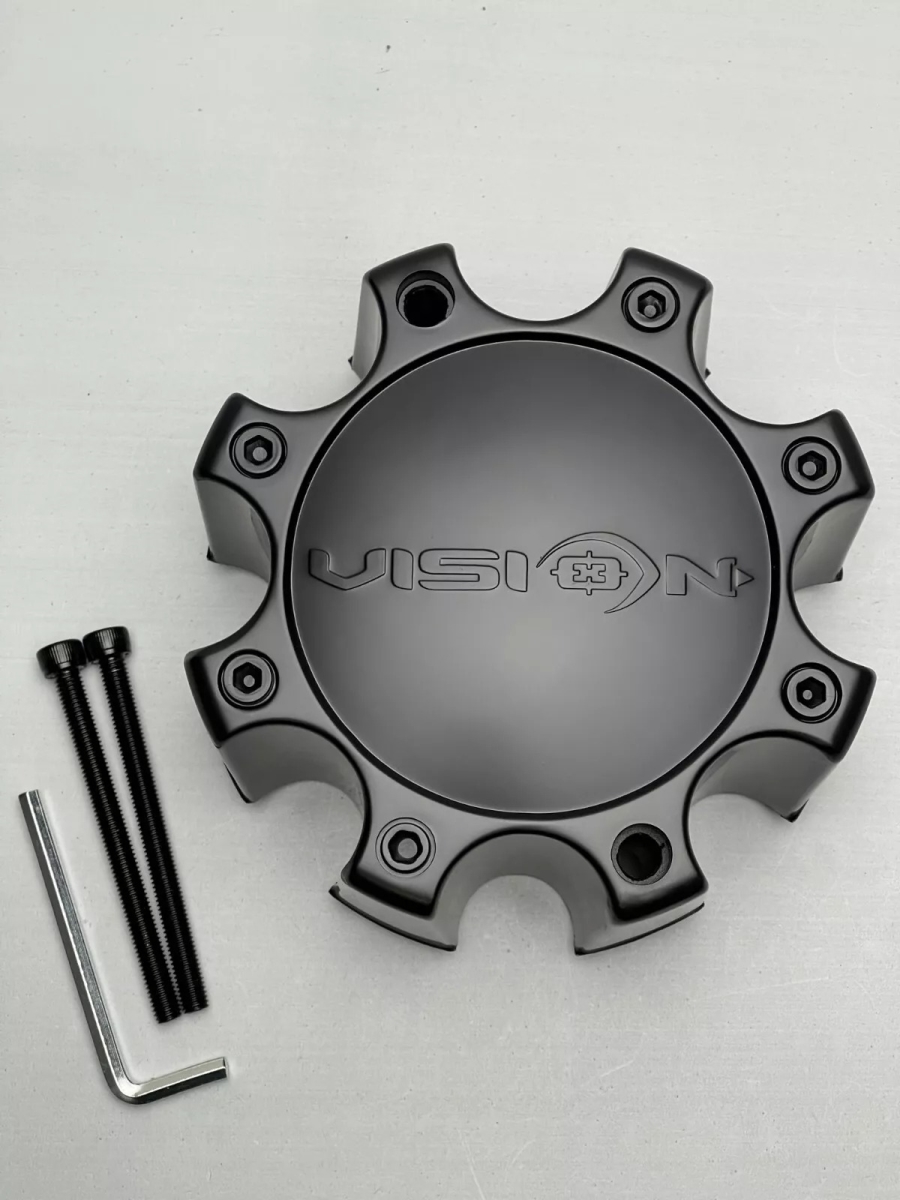 C326MB-8CLV 8 Lug Closed Long Wheel Center Cap - Matte Black