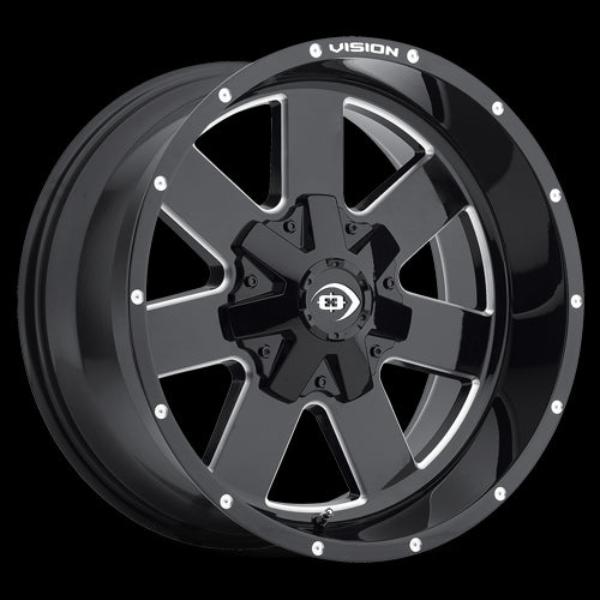 411-7983MS12 6 x 139.7 mm 411 Arc ET-12 Wheel - Gloss Black Milled Spoke