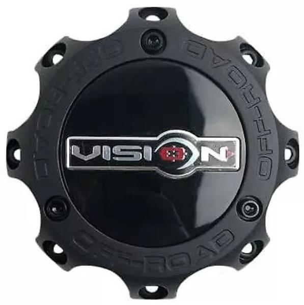 C111MB-8V Bolt On Wheel Center Cap with Removable Cap - Matte Black