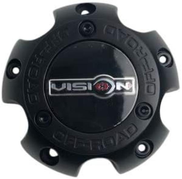 C111MB-5V Bolt-On Wheel Center Cap with Removable End Cap - Matte Black