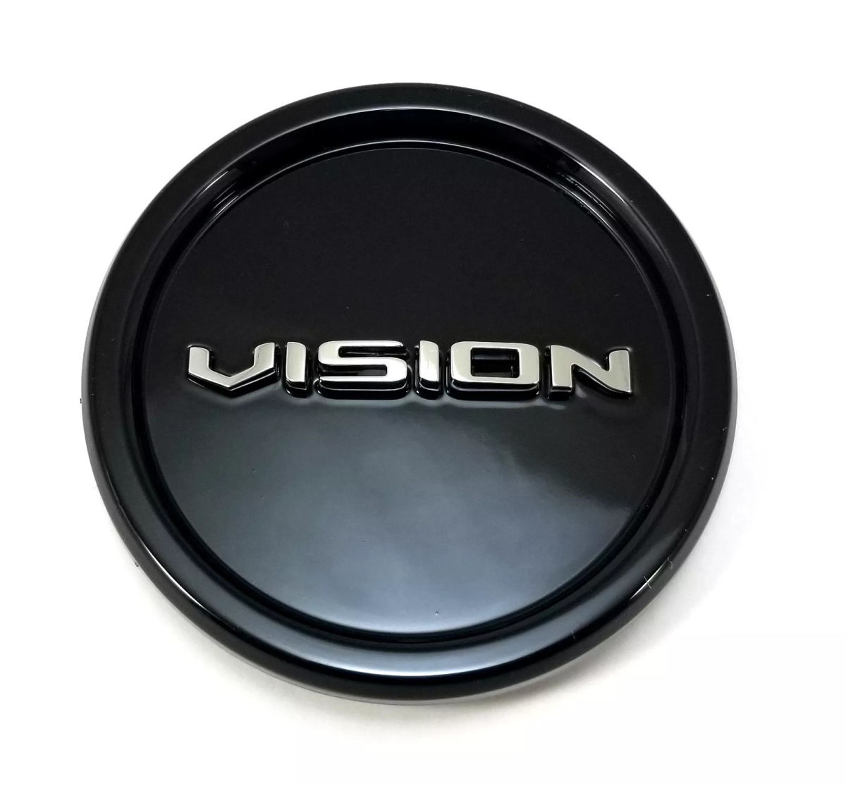 C388GB-ECV Wheel Center End Cap with Chrome Logo - Gloss Black