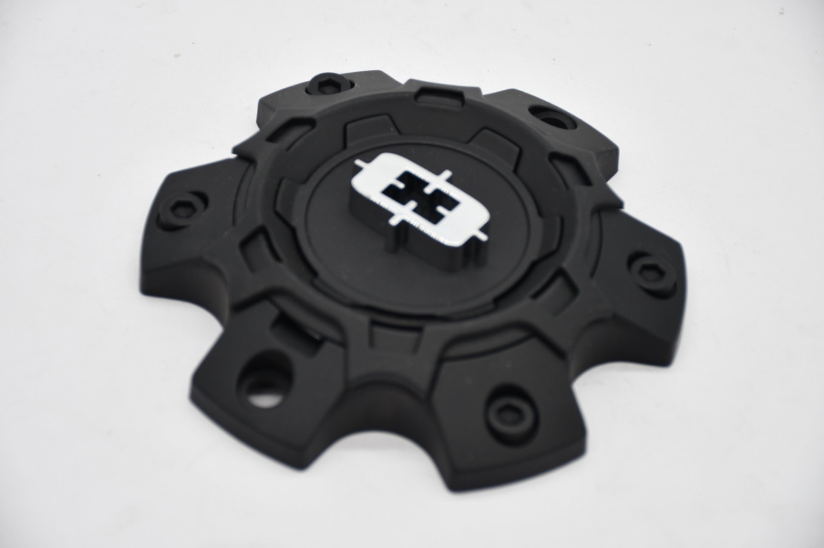 C404SB-6V 6 Lug Brawl Series Bolt-On Wheel Center Cap - Satin Black & Chrome