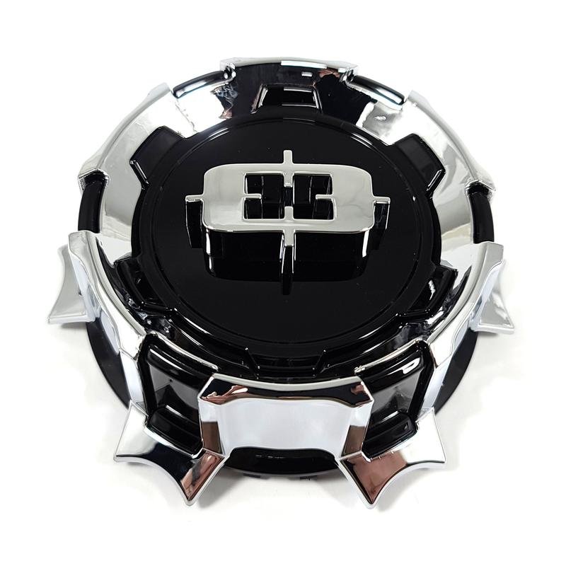 C404GB-6LEC 6 Lug Brawl Series Long End Cap - Gloss Black & Chrome