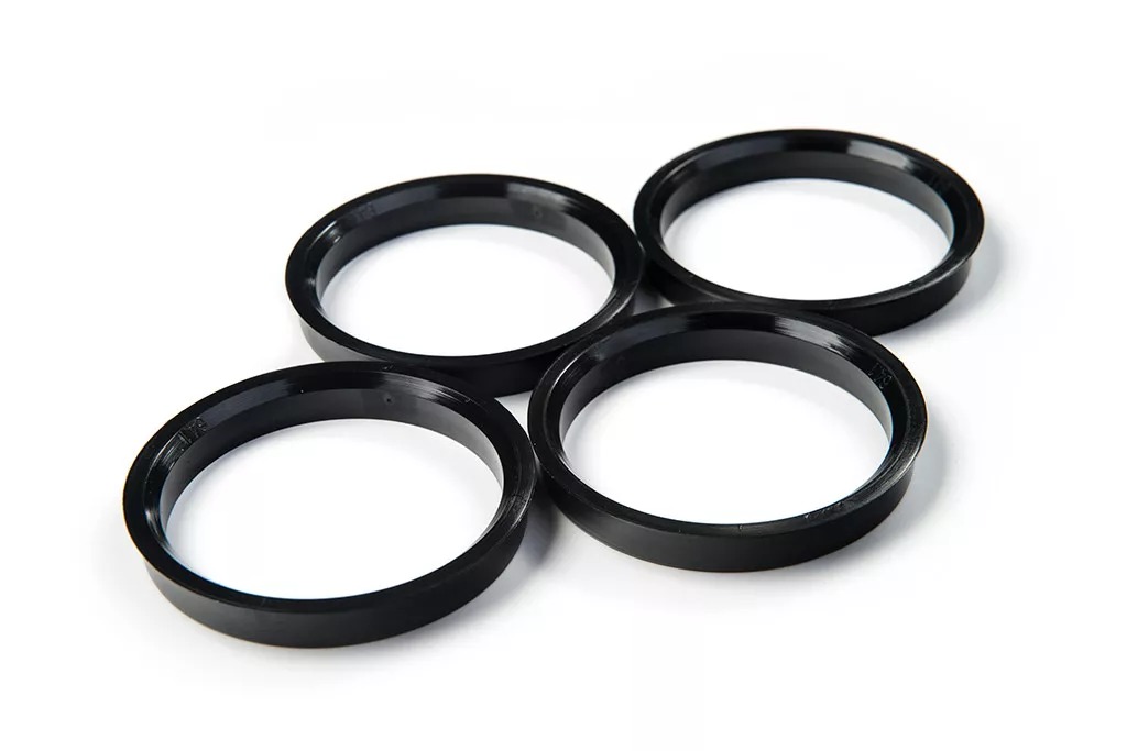HR73-6660 73 x 66.6 mm Aluminium Hub Centric Rings - Black - 4 Piece