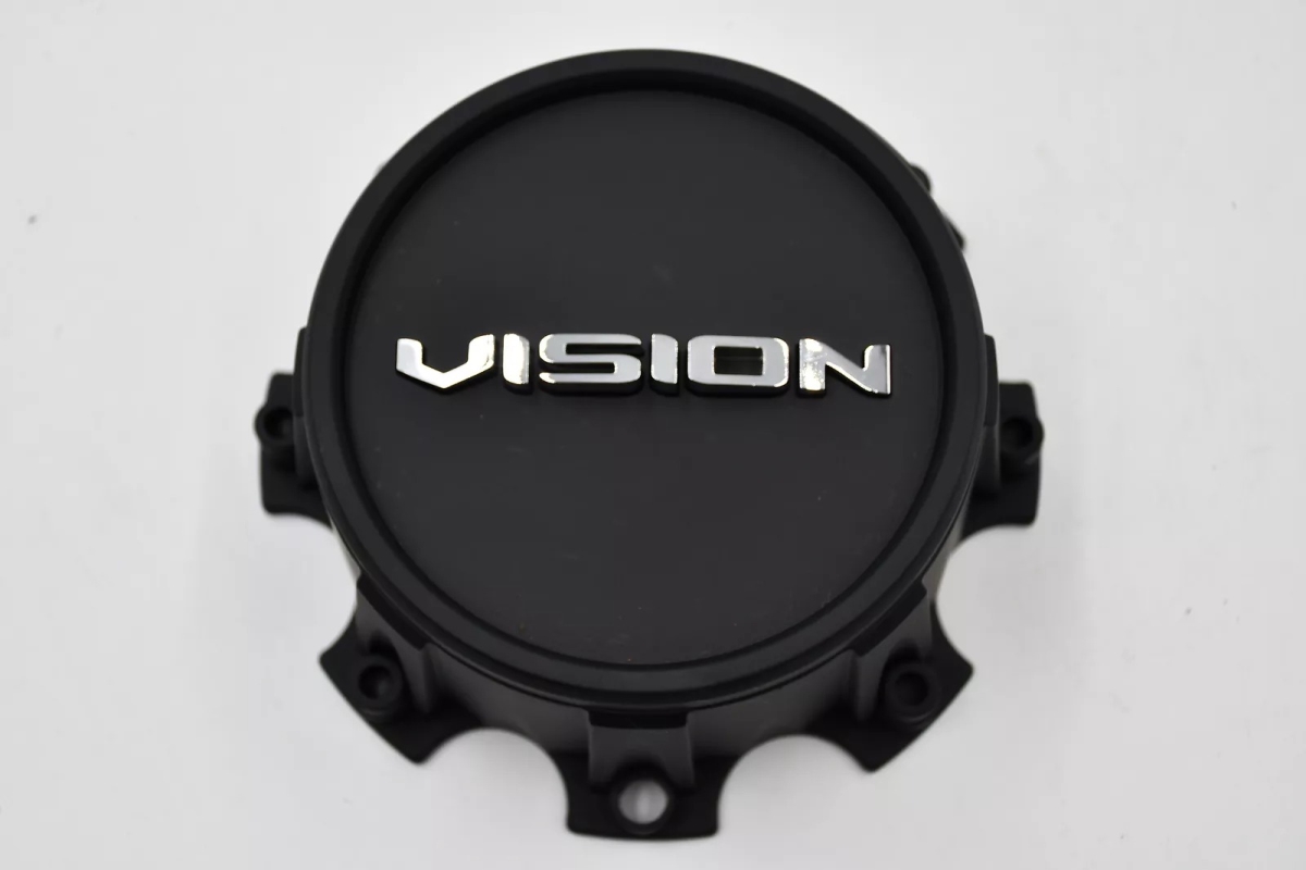 C421SB-8V Wheel Center Cap with End Cap - Satin Black