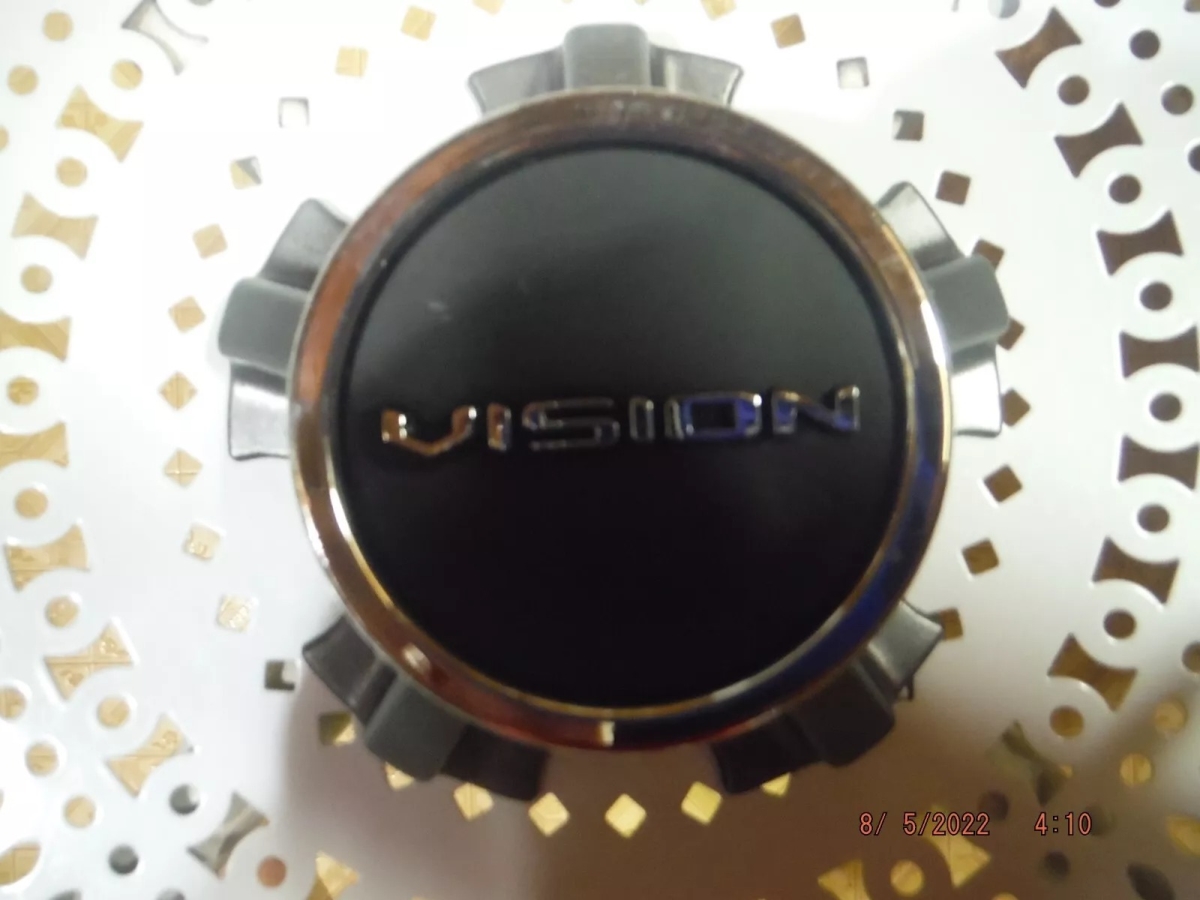 C148-V-EC Wheel Center Cap with Chrome Logo - Black