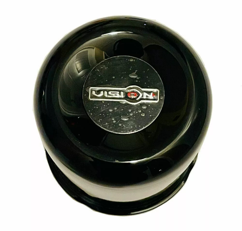 C360GBR-65EC Background Wheel Center Cap with Red Logo - Gloss Black