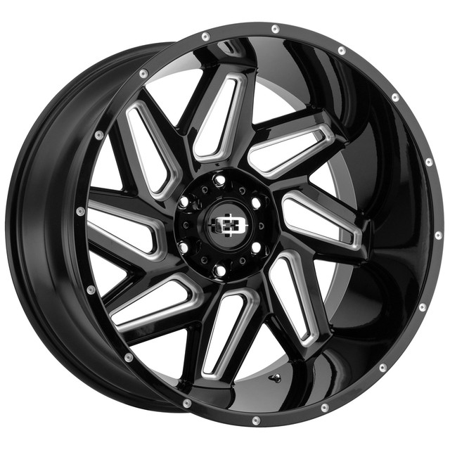 361-7983GBMS12 6 x 139.7 mm 361 Spyder Wheel Rim - Gloss Black & Milled