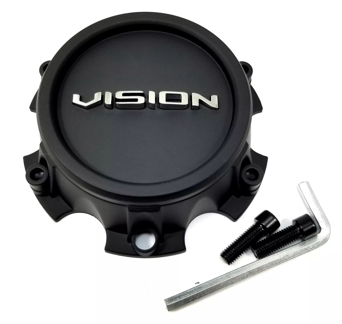 C421SB-6V Wheel Center Cap with End Cap - Matte Black
