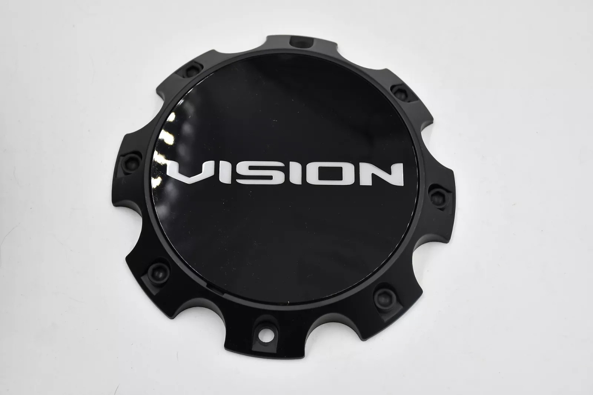 C408SB-2EC-V Wheel Center Cap with Chrome Logo - Satin Black