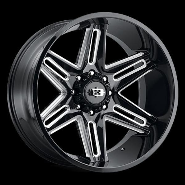 363-22283GBMS-51 6 x 139.7 mm 363 Razor Wheel Rim - Gloss Black Milled Spoke