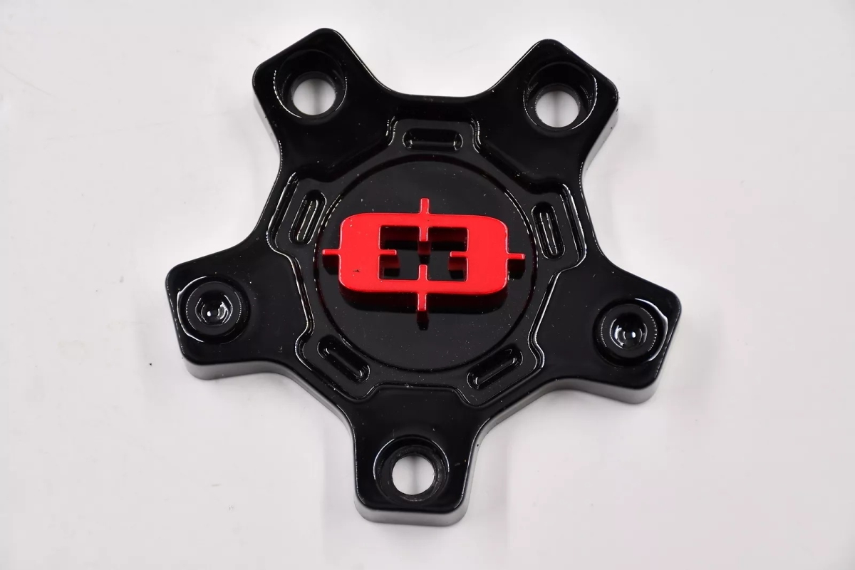 C405GBR-65V 5 Lug 65 Korupt Series Bolt-On Wheel Center Cap - Gloss Black & Red