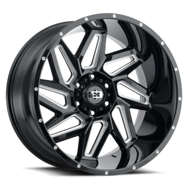 361-2983GBMS12 6 x 139 mm 361 Spyder Wheel Rim - Gloss Black Milled Spoke