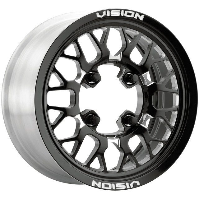 346-156545BMS55 5 x 114.3 mm UTV 346 Storm Forged Wheel Rim - Gloss Black & Milled