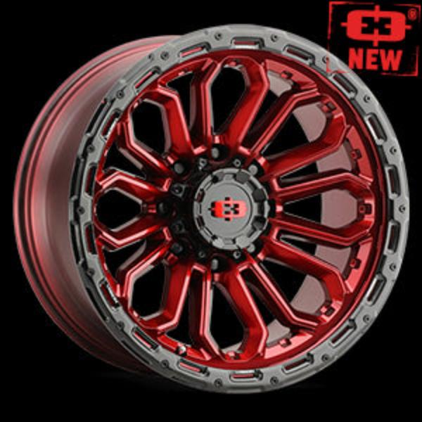 405-7965GRGBL12 5 x 4.5 mm 405 Korupt Wheel Rim - Gloss Red & Gloss Black