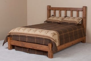 LBJHLP4 52 x 49 x 86 in. Little Jack Bed with Low Profile Footboard - Twin Size, Honey Pine -  Viking Log Furniture