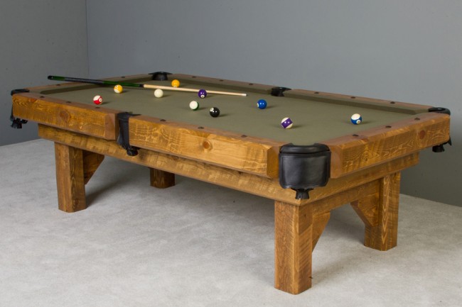 Picture of Viking Log Furniture LPCH7 7 ft. Barnood Timber Lodge Pool Table - Honey Pine
