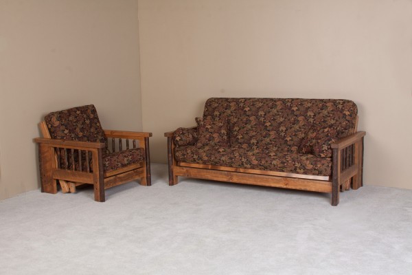 Picture of Viking Log Furniture LFSTH2 Sawtooth Hickory Futon&#44; Honey Pine - Full