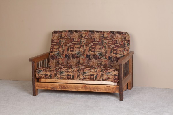 Picture of Viking Log Furniture LFSTH3 Sawtooth Hickory Futon Loveseat&#44; Honey Pine - 61.25 x 39 x 32 in.