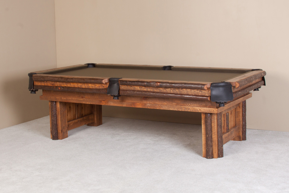 Picture of Viking Log Furniture LPS7 7 ft. Sawtooth Hickory Pool Table&#44; Honey Pine