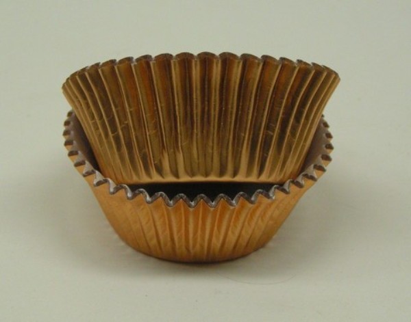 5A COPPER FOIL BAKING CUP 1.25 x.75 in. Foil Baking Cup with Greaseproof Liner - Copper - 1000 Piece