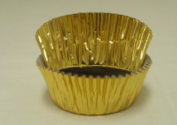 5A GOLD FOIL BAKING CUP 1.25 x.75 in. Foil Baking Cup with Greasepoof Liner - Gold - 1000 Piece