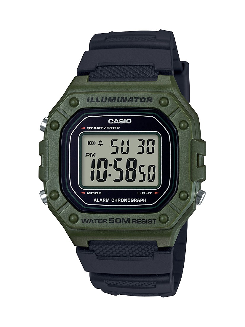W218H3A Mens Digital Watch44 Green