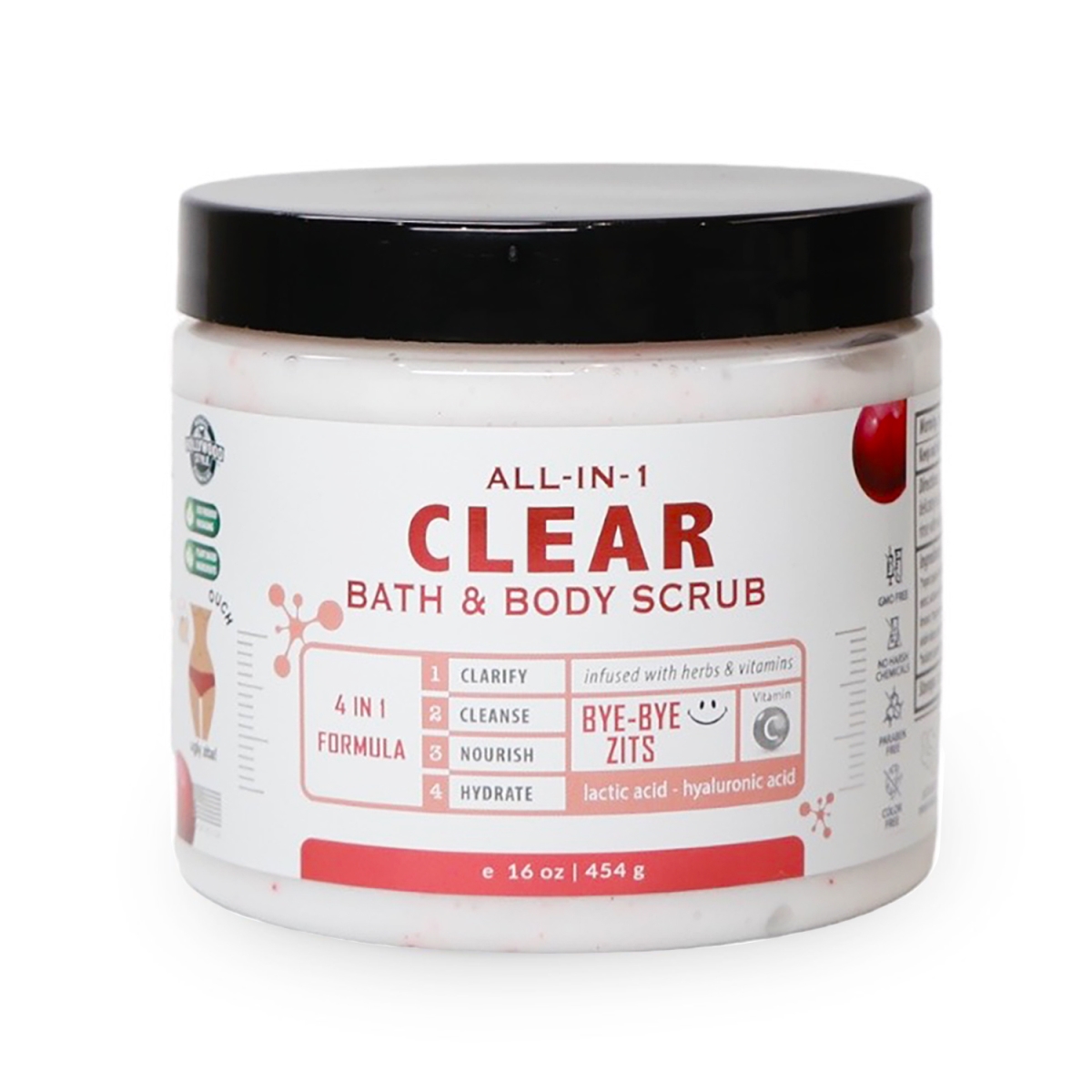 75660  75660 All-In-1 Clear (Bath & Body Scrub) ,16oz/450ml