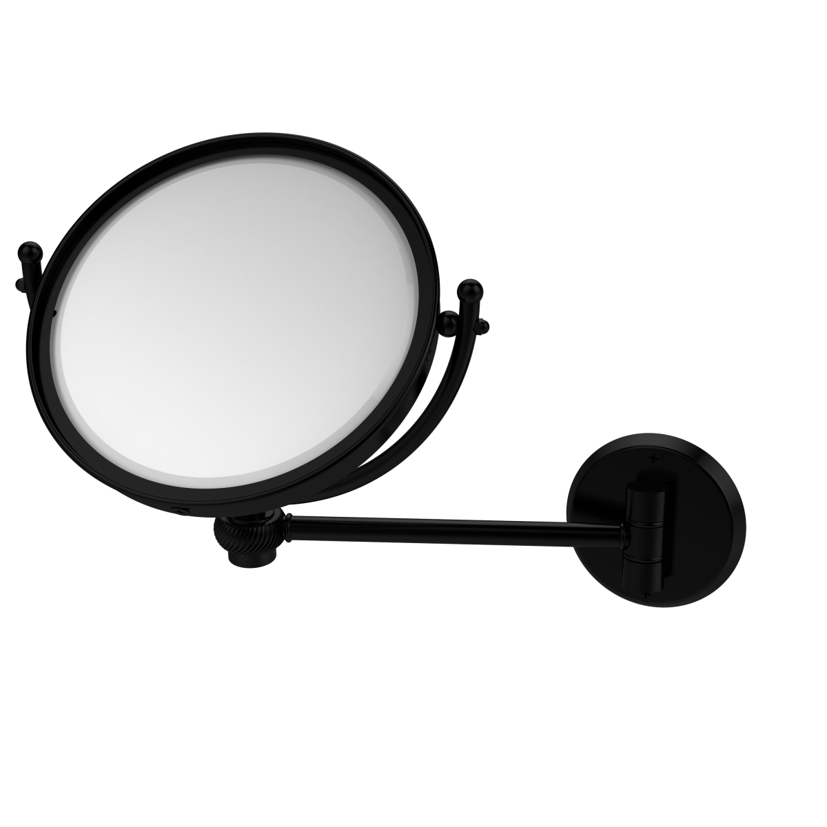 WM-5T-5X-BKM 8 in. Twisted Style Wall Mounted Make-Up Mirror 5X Magnification, Matte Black -  Allied Brass, WM-5T/5X-BKM