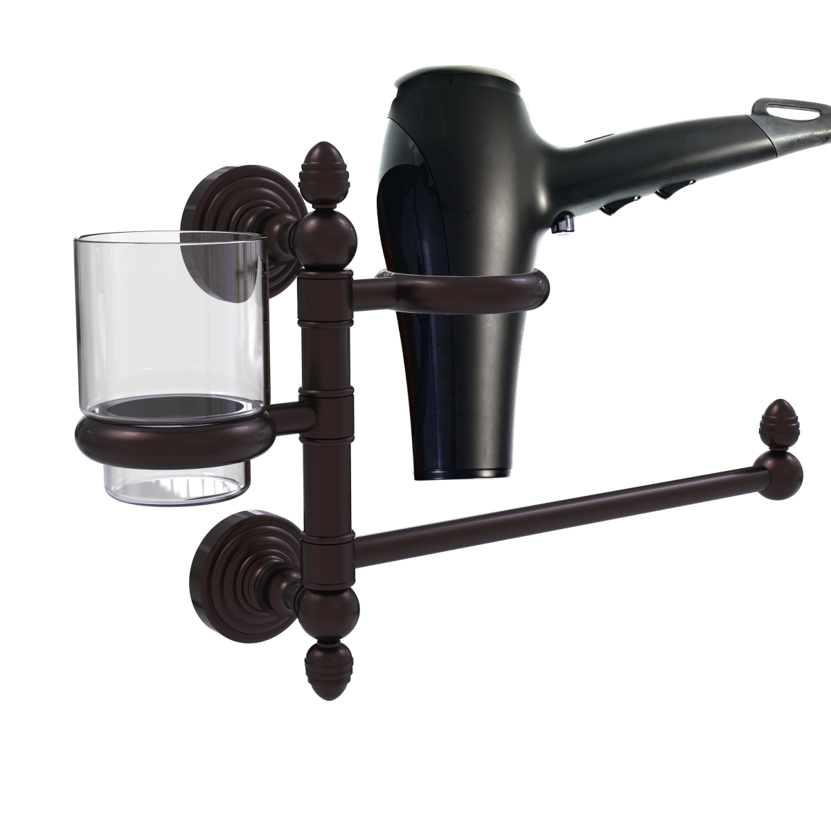 Picture of Allied Brass WP-GTBD-1-ABZ Waverly Place Collection Hair Dryer Holder & Organizer&#44; Antique Bronze