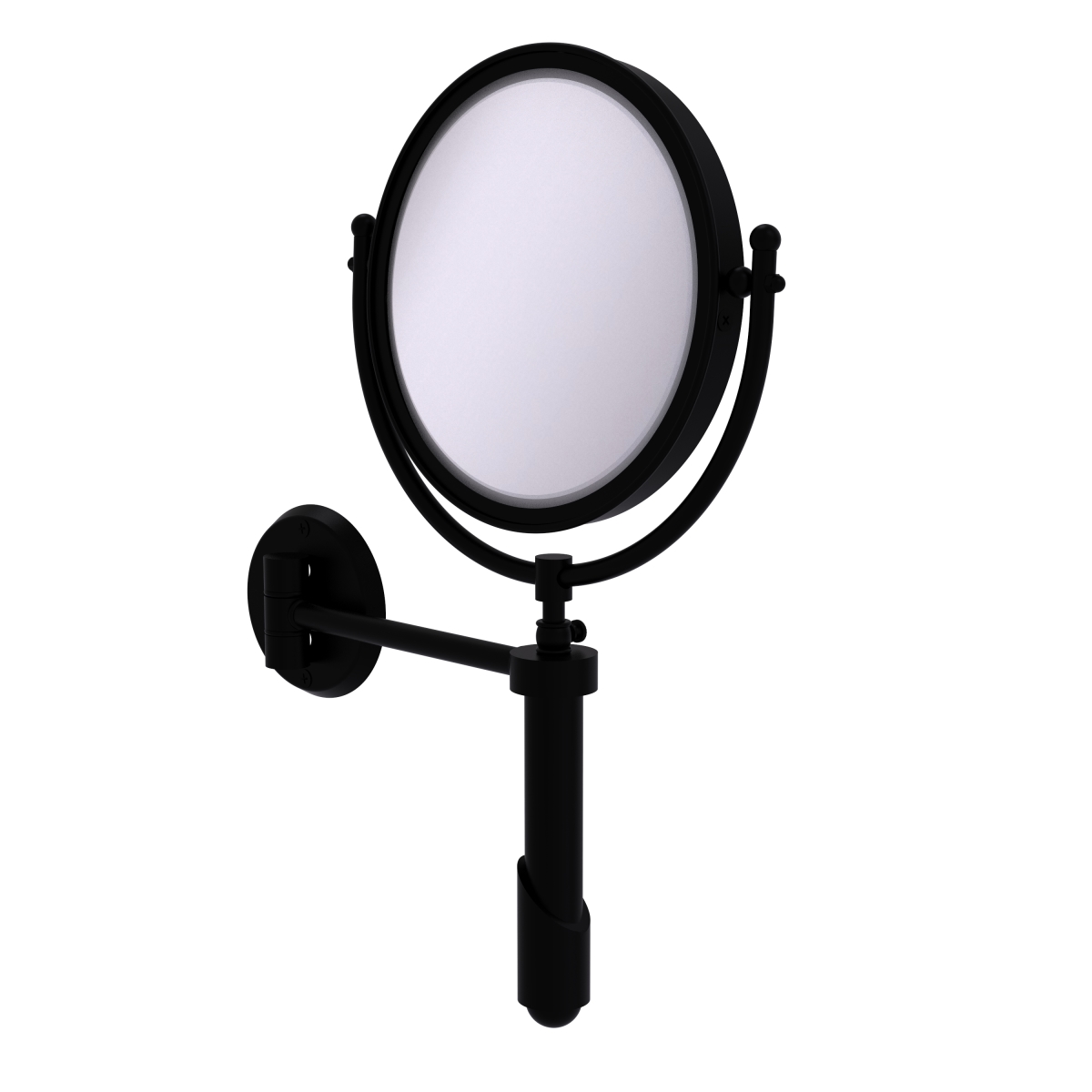 SHM-8-2X-BKM Soho Collection Wall Mounted Make-Up Mirror 8 in. dia. with 2X Magnification, Matte Black -  Allied Brass, SHM-8/2X-BKM