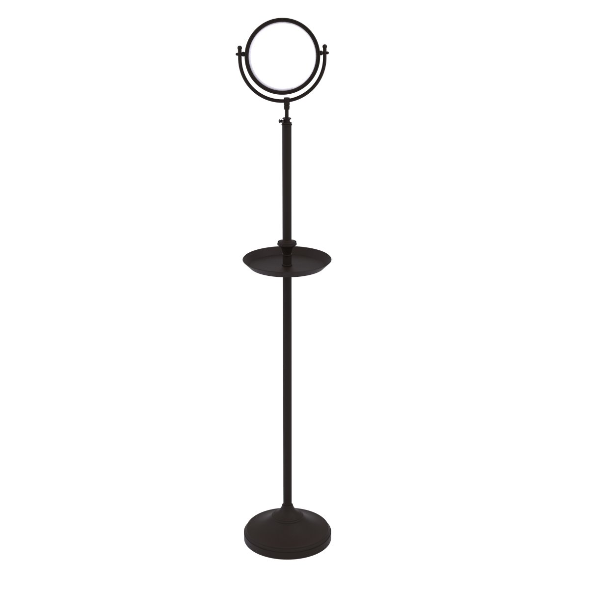 DMF-3-3X-ORB Floor Standing Make-Up Mirror 8 in. dia. with 3X Magnification & Shaving Tray, Oil Rubbed Bronze -  Allied Brass, DMF-3/3X-ORB