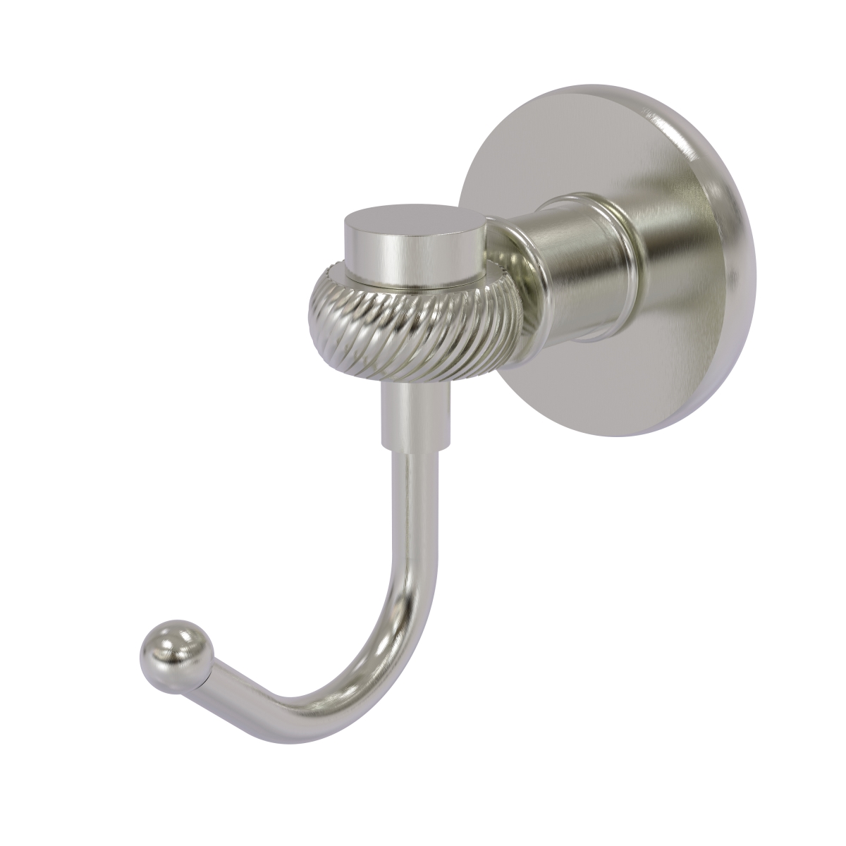 Picture of Allied Brass 2020T-SN Continental Collection Robe Hook with Twist Accents, Satin Nickel