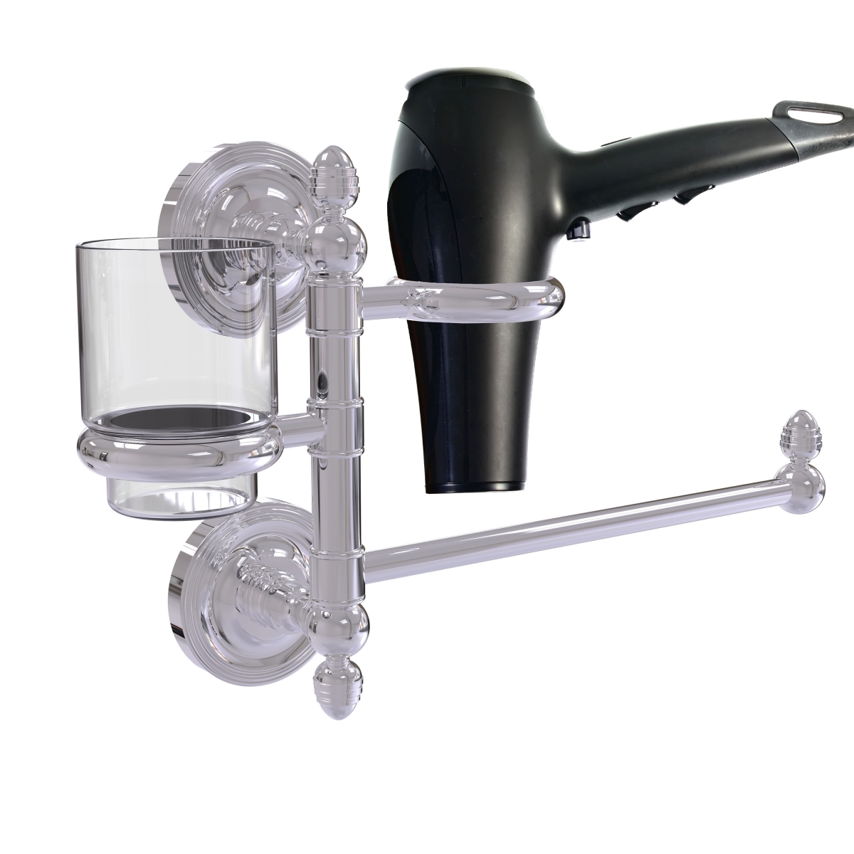 Picture of Allied Brass PR-GTBD-1-PC Prestige Regal Collection Hair Dryer Holder & Organizer&#44; Polished Chrome