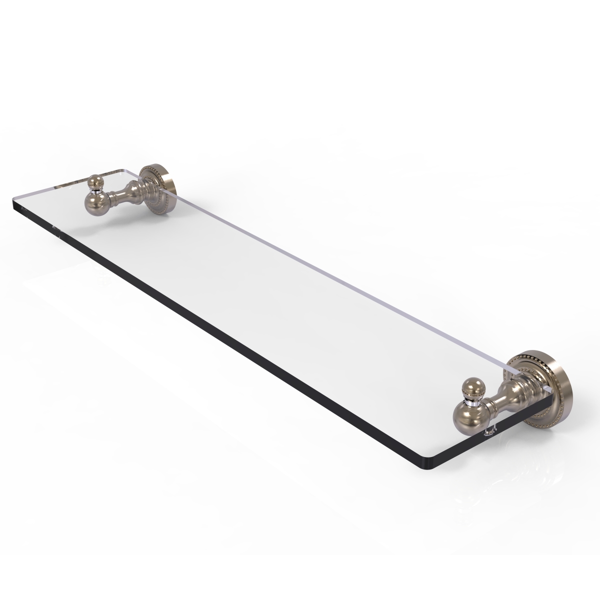 Picture of Allied Brass DT-1-22-PEW 22 in. Dottingham Collection Glass Vanity Shelf with Beveled Edges, Antique Pewter