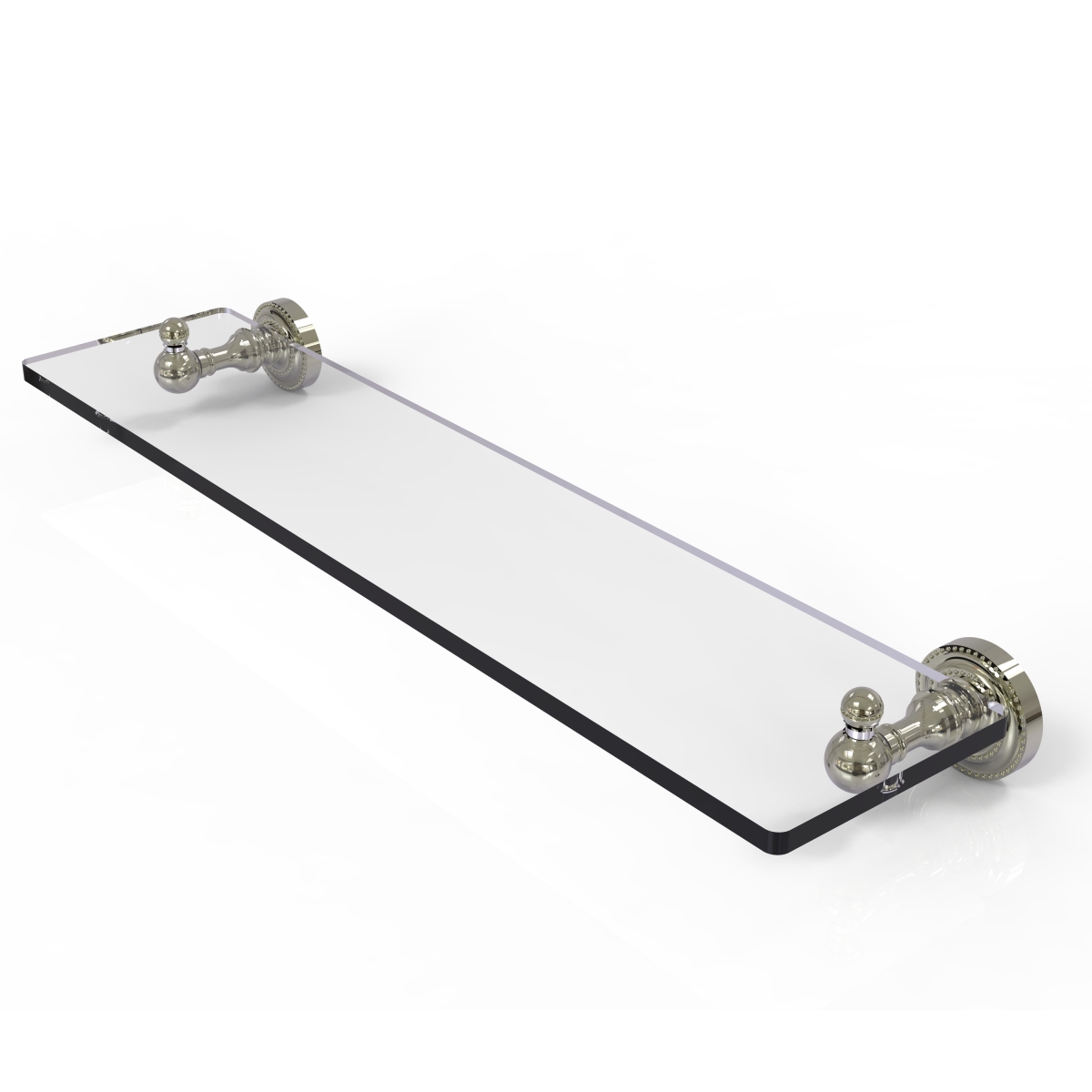 Picture of Allied Brass DT-1-22-PNI 22 in. Dottingham Collection Glass Vanity Shelf with Beveled Edges&#44; Polished Nickel