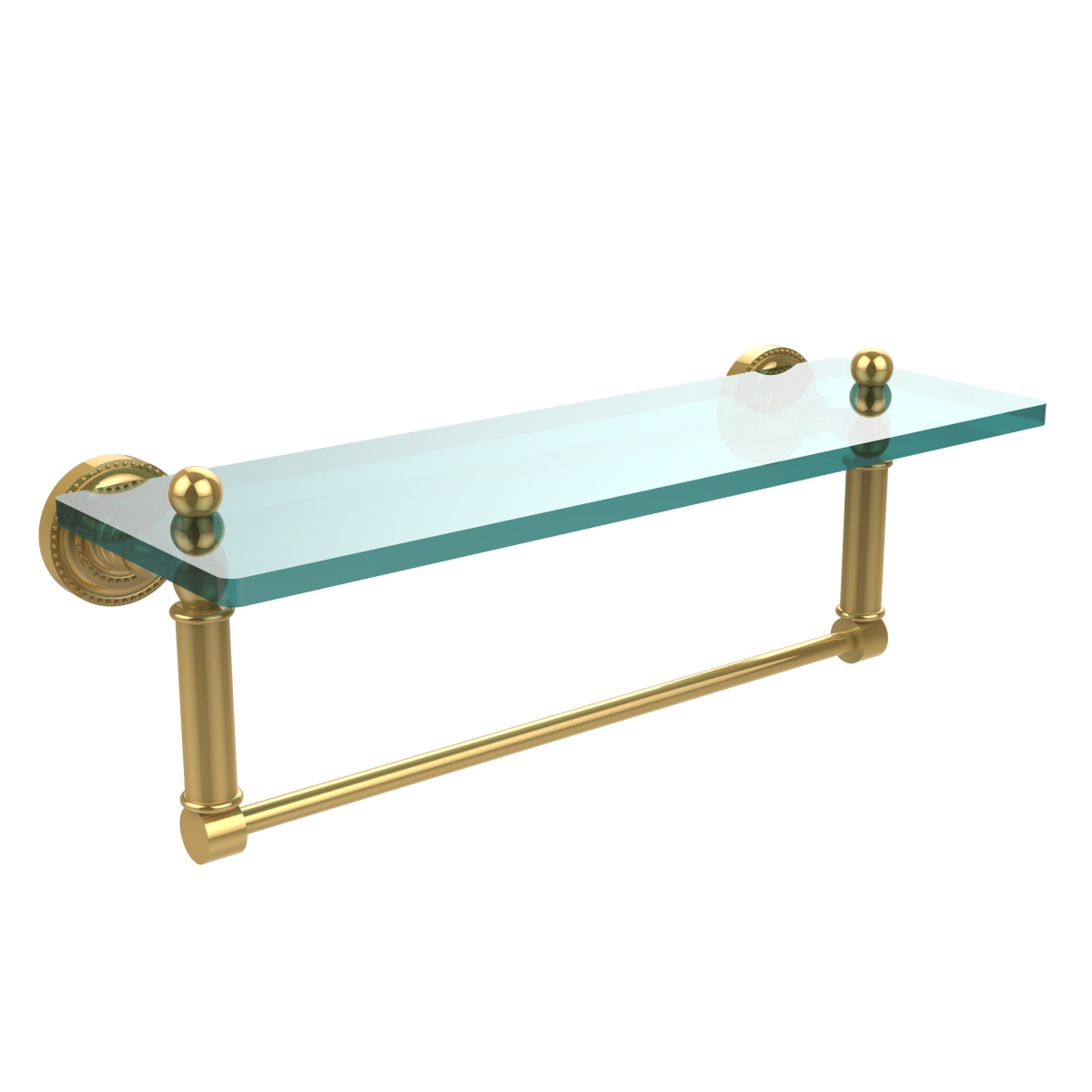 Picture of Allied Brass DT-1TB-16-PB 16 in. Dottingham Glass Vanity Shelf with Integrated Towel Bar, Polished Brass