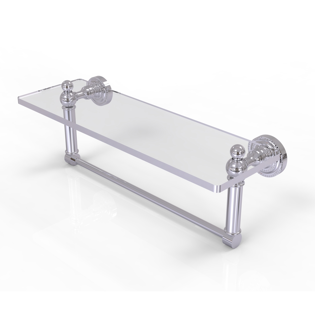 Picture of Allied Brass DT-1TB-16-PC 16 in. Dottingham Glass Vanity Shelf with Integrated Towel Bar, Polished Chrome